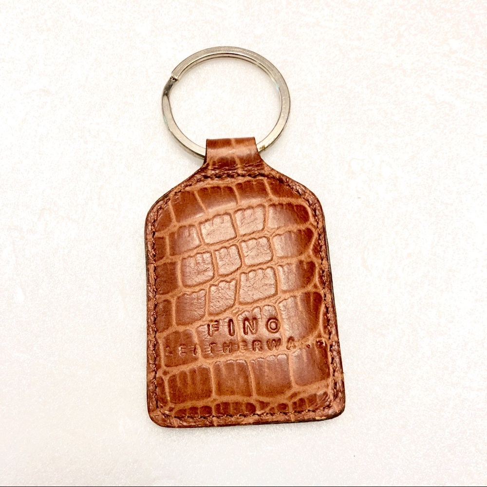 Embossed Leather Key Fob